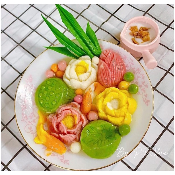 Set 4 Khuôn Silicon Hoa Sen Làm Rau Câu Chè Trôi Nước