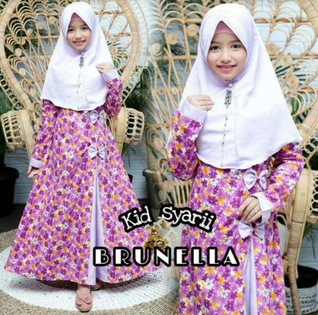 (Hàng Mới Về) Bảng Phấn Trang Điểm Gamis Anak Mamanda Saleha Series Lebaran Size Xs Age 8-10