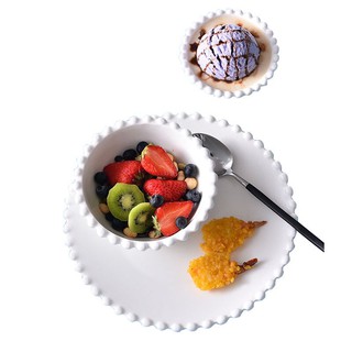 [Freeship] BÁT ĐĨA ĐÍNH CƯỜM TRẮNG CHO BÉ ĂN DẶM