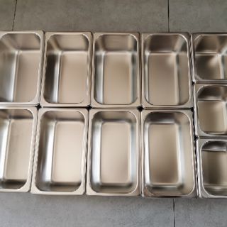 Combo khay inox đựng topping có nắp