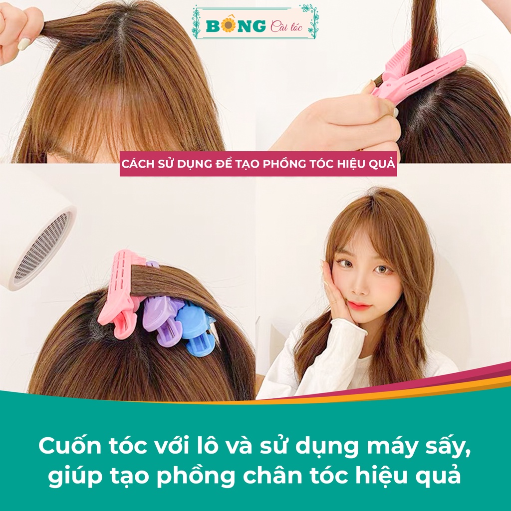 Kẹp lô cuốn tóc tạo phồng, tạo nếp, tạo xoăn cho tóc nhiều màu phong cách Hàn Quốc KT30 - Kẹp tóc mái BÔNG Cài Tóc