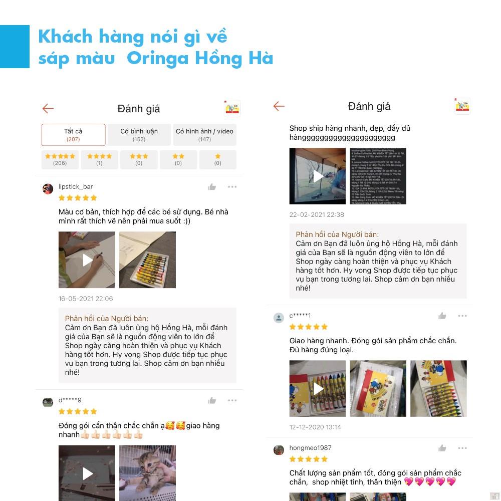 Màu sáp Hồng Hà | Sáp màu Oringa 8/12/18/24 màu dành cho học sinh mẫu giáo, tiểu học .