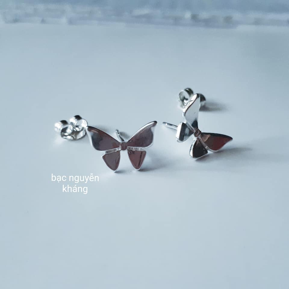 1 ĐÔI NỤ TAI BẠC HÌNH CON BƯỚMM CHO NỮ