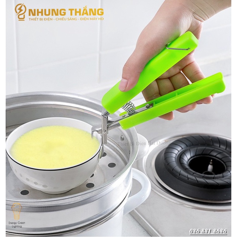 Kẹp Gắp Đồ Nóng , Đồ Hấp Bằng Inox Chống Trượt - Tay Cầm Nhựa Cách Nhiệt - An Toàn Tiện Dụng - Màu Random