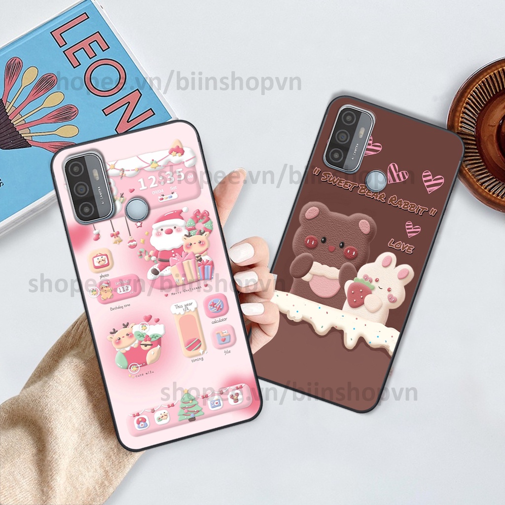 Ốp Oppo A53 in hình gấu chocolate kẹo ngọt siêu đẹp siêu xinh