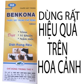 Benkona 100ml- trị virut, vi khuẩn, nấm mốc cho lan, hoa hồng và vườn cây