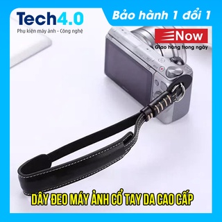 Dây đeo máy ảnh cổ tay da cao cấp mirroles dây đeo da handstrap