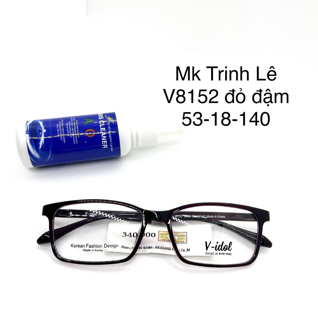 Gọng kính cận nhựa V Idol V8152- 8207 Hàn Quốc màu đỏ- tặng hộp