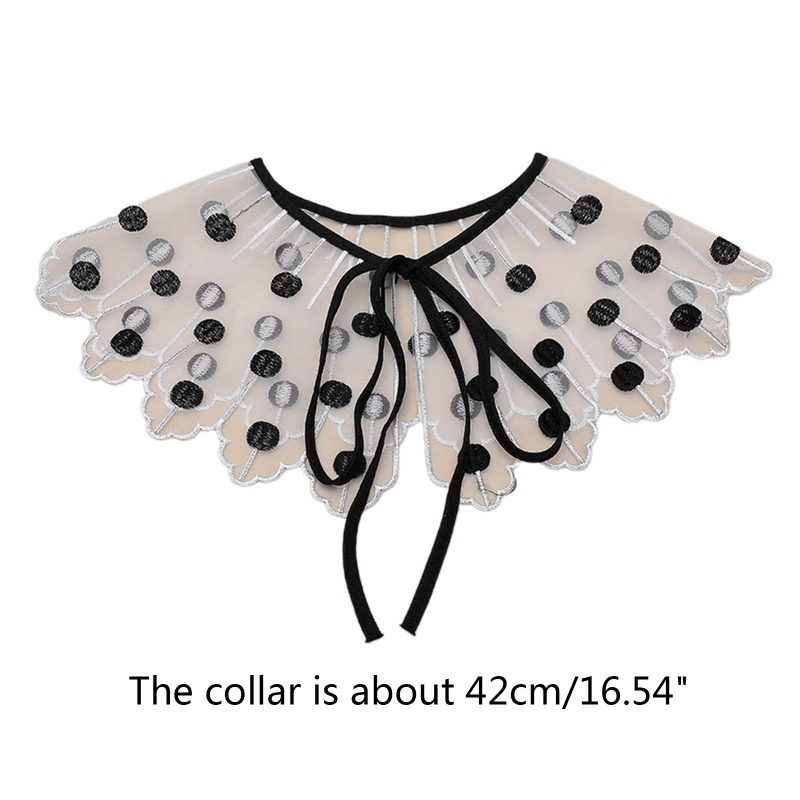 Cổ Áo Giả Thêu Họa Tiết Chấm Bi Xinh Xắn Thời Trang