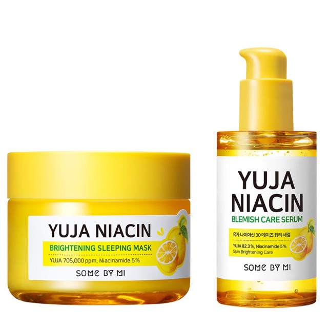 [Chính Hãng] Combo Serum + Mặt Nạ Ngủ Dưỡng Trắng Chuyên Sâu Yuja Niacin Some By Mi [50ml+60g]