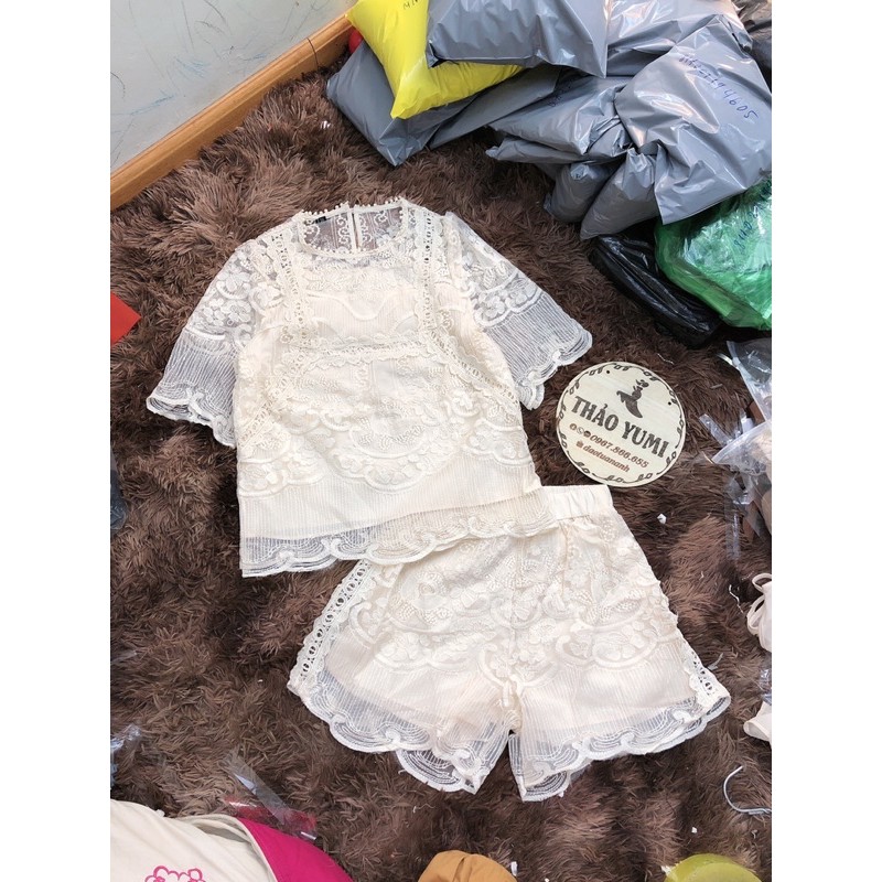 SALE Set áo + quần ren cao cấp sz sm loại 1 qccc (fom rộng) | BigBuy360 - bigbuy360.vn