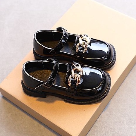 Giày Da Màu Đen Phong Cách Anh Quốc Thời Trang Mùa Thu 2022 Cho Bé Gái