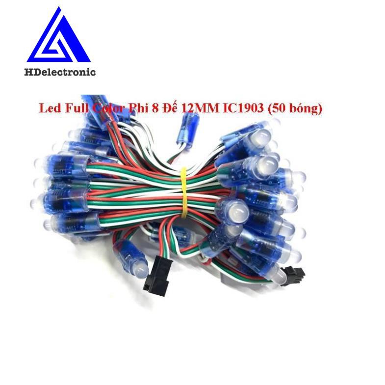 Led Full Color Phi 8 Đế 12MM IC1903 (50 bóng) zin