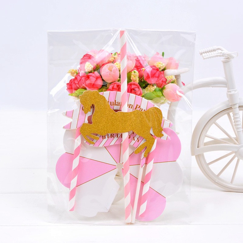 Set vòm ngựa trang trí bánh kem, trang trí bánh sinh nhật