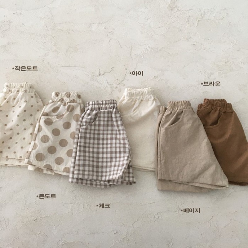 Quần Short Cotton Lanh Họa Tiết Chấm Bi Phong Cách Hàn Quốc Thời Trang Mùa Hè Cho Bé