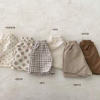Quần Short Cotton Lanh Họa Tiết Chấm Bi Phong Cách Hàn Quốc Thời Trang Mùa