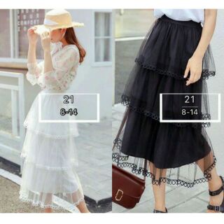Váy Ren Lưới Xếp Tầng Vintage