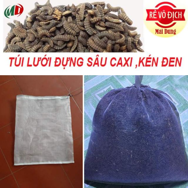 COMBO 50 - TÚI ĐỰNG SÂU CANXI - RUỒI LÍNH ĐEN , TÚI ĐỰNG DẾ