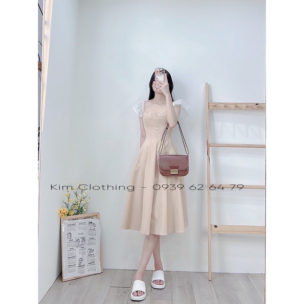 Đầm tay tiên rã ngực 8 mảnh xoè dài sang chảnh - hình thật