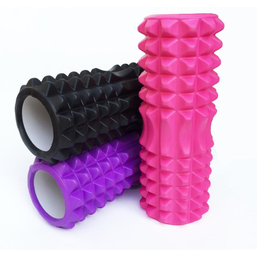 Con Lăn Massage Yoga Foam Roller Gai Nhọn 33x13 cm, Ống Trụ Lăn Giãn Cơ Tập Yoga, Gym YO15