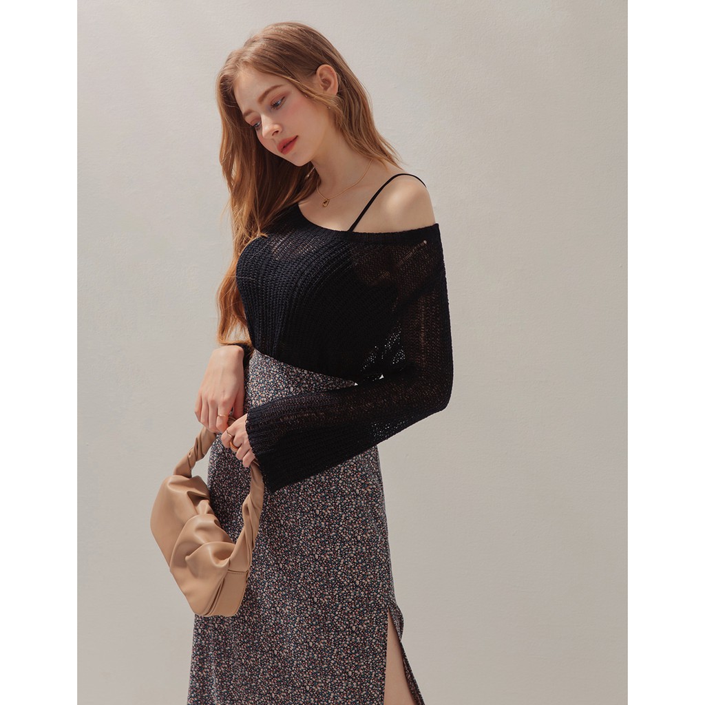 Áo len móc xuyên thấu tay loe nữ Air Space 2110121003 | BigBuy360 - bigbuy360.vn