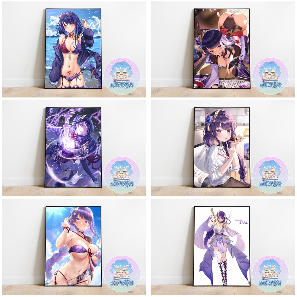 TRANH POSTER A3 RAIDEN SHOGUN GENSHIN IMPACT (3) CHẤT LIỆU GIẤY CAO CẤP - 2D TỘC SHOP