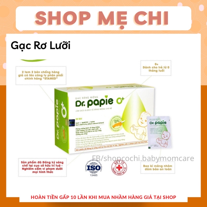 Gạc Rơ Lưỡi Dr Papie Vệ Sinh Răng Miệng Cho Bé chính hãng