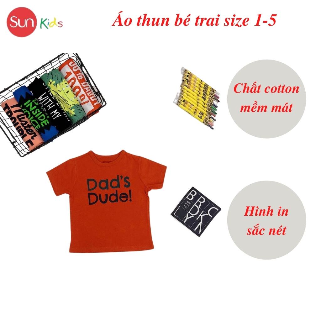 Áo thun bé trai xuất xịn, áo phông cho bé trai, chất cotton, size 1-5 tuổi - SUNKIDS