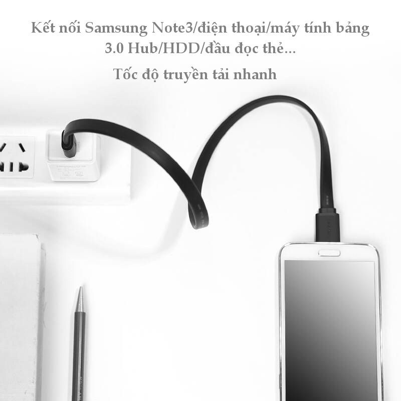 Dây Micro USB 3.0 mạ vàng dài từ 0.25-2m UGREEN US130 dạng dây dẹt và tròn