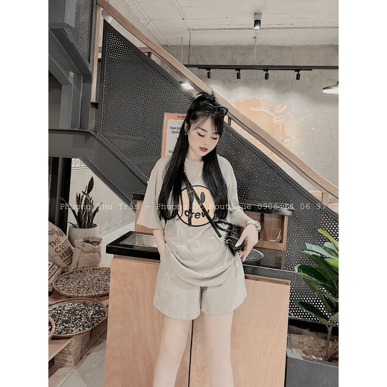 SÉT BỘ NỮ THUN COTTON MẶT CƯỜI DREWI ĐI CHƠI NĂNG ĐỘNG TRẺ TRUNG