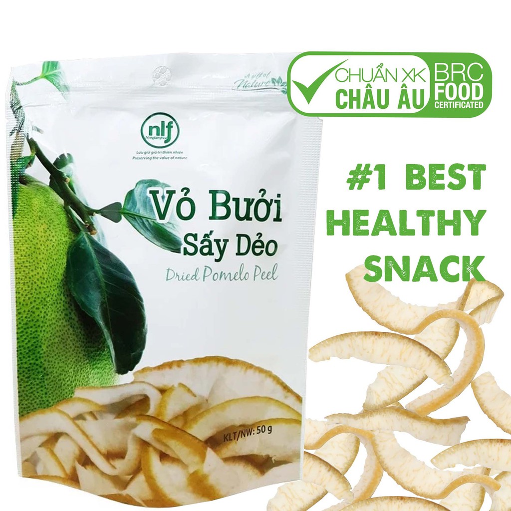 10 Túi Vỏ bưởi sấy dẻo Nonglamfood 50g | Healthy Snack | Ăn vặt văn phòng | Ăn vặt tốt cho sức khỏe | Trái cây sấy dẻo