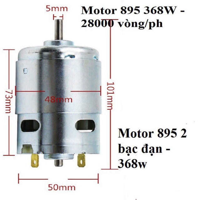 Motor 895 loại tốt 2 bạc đạn 12v 24v