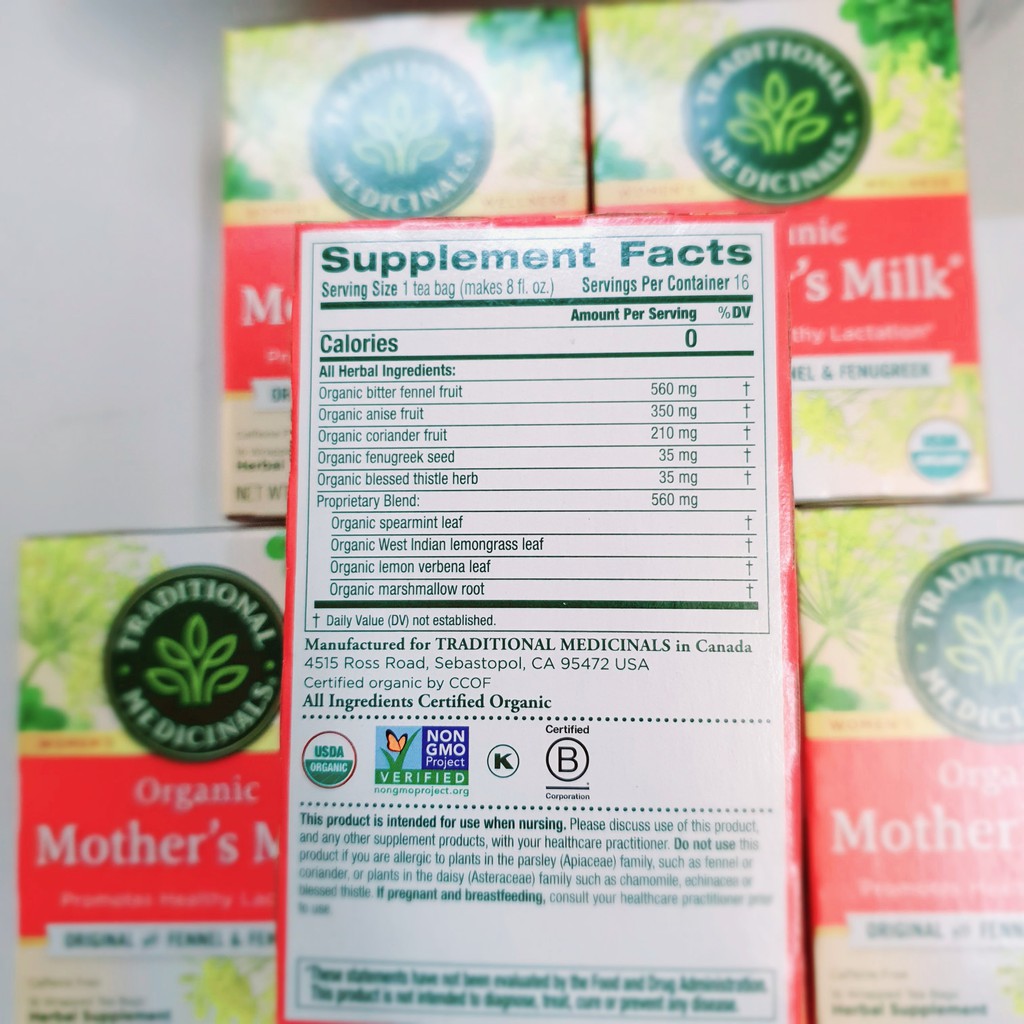 Trà lợi sữa Traditional Medicinals Organic Mother's Milk - 16 gói