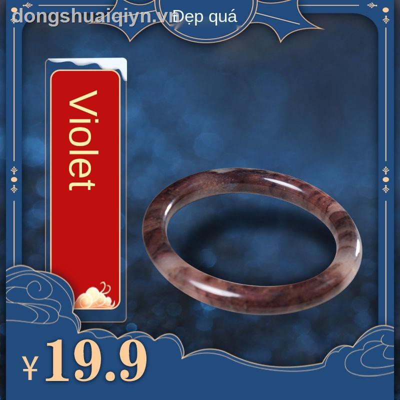 Vòng tay đá ngọc bích màu tím kiểu dáng độc đáo cho nữ