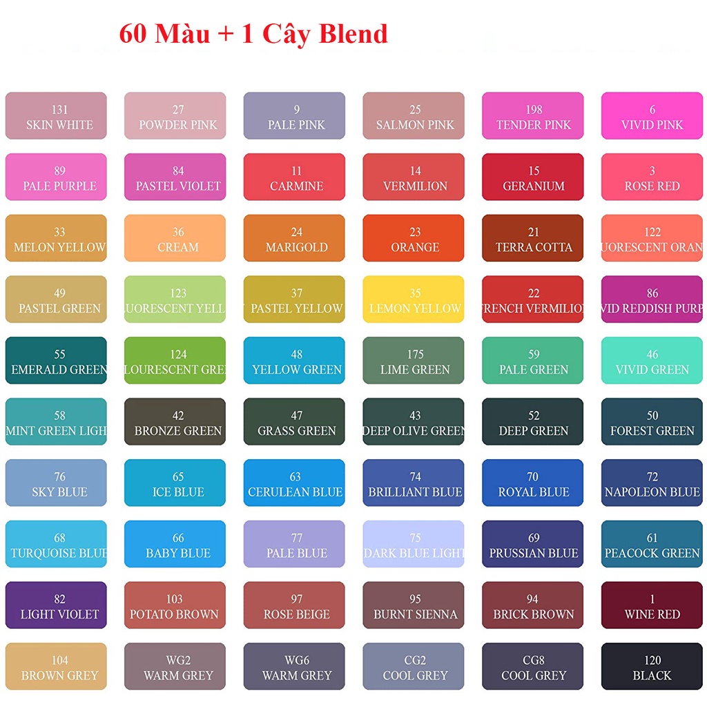 Bút Dạ Marker Touch Dòng Cao Cấp 60M Tặng Cây Blend, Sổ vẽ