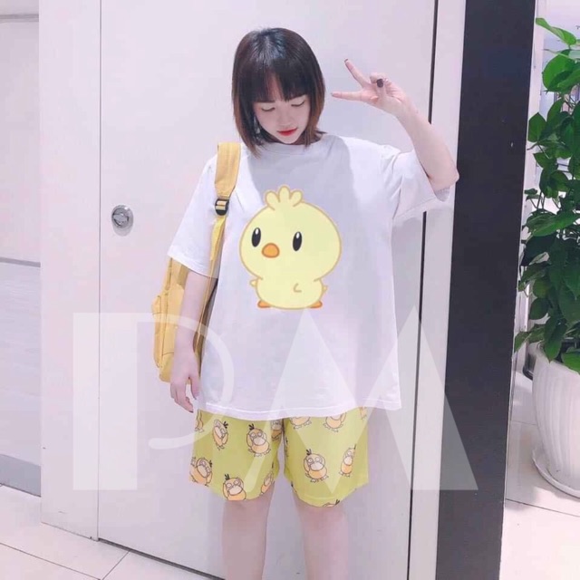 Sét áo 3D + quần vịt nhỏ (sét đùi)