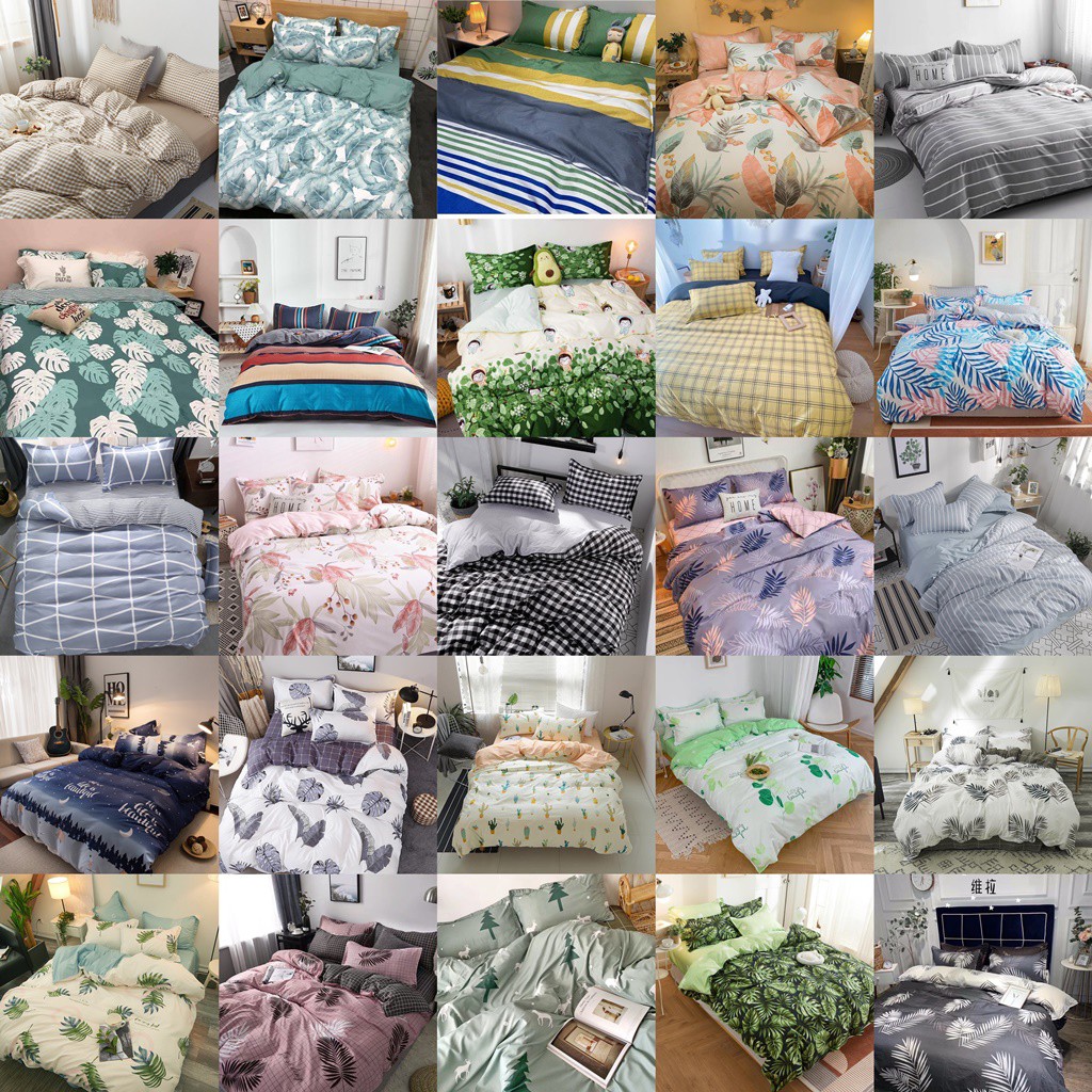 Bộ chăn ga gối đệm Cotton Poly nhập khẩu Hàn Quốc nhiều mẫu, drap giường bedding (Chọn Mẫu Ib Shop)