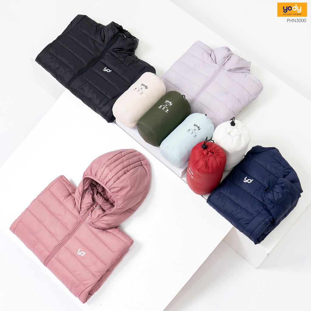 Áo phao nữ YODY áo lạnh có mũ giữ ấm, siêu nhẹ PHN3000 | BigBuy360 - bigbuy360.vn