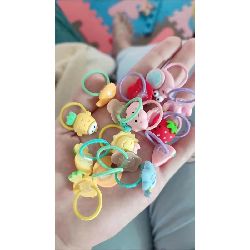 Chun buộc tóc đính hoạ tiết hoạt hình nhiều màu & hoa văn cho bé gái