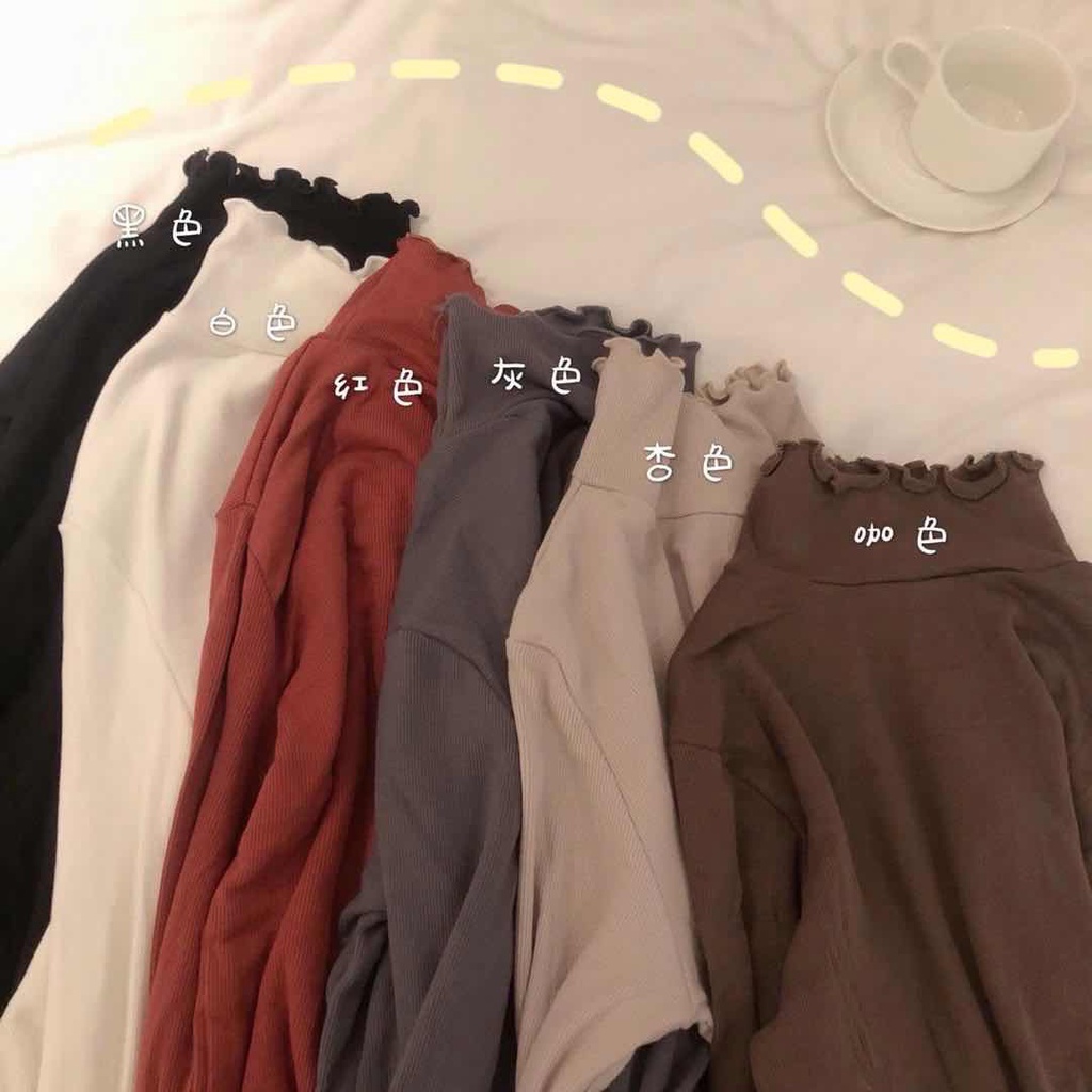Áo giữ nhiệt nữ cổ lọ áo thun tay dài phong cách UlzzangStyle mã 947