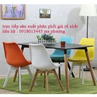 Thanh lý bàn ghế cafe nhựa nệm chân gỗ nhập khẩu giá rẻ.