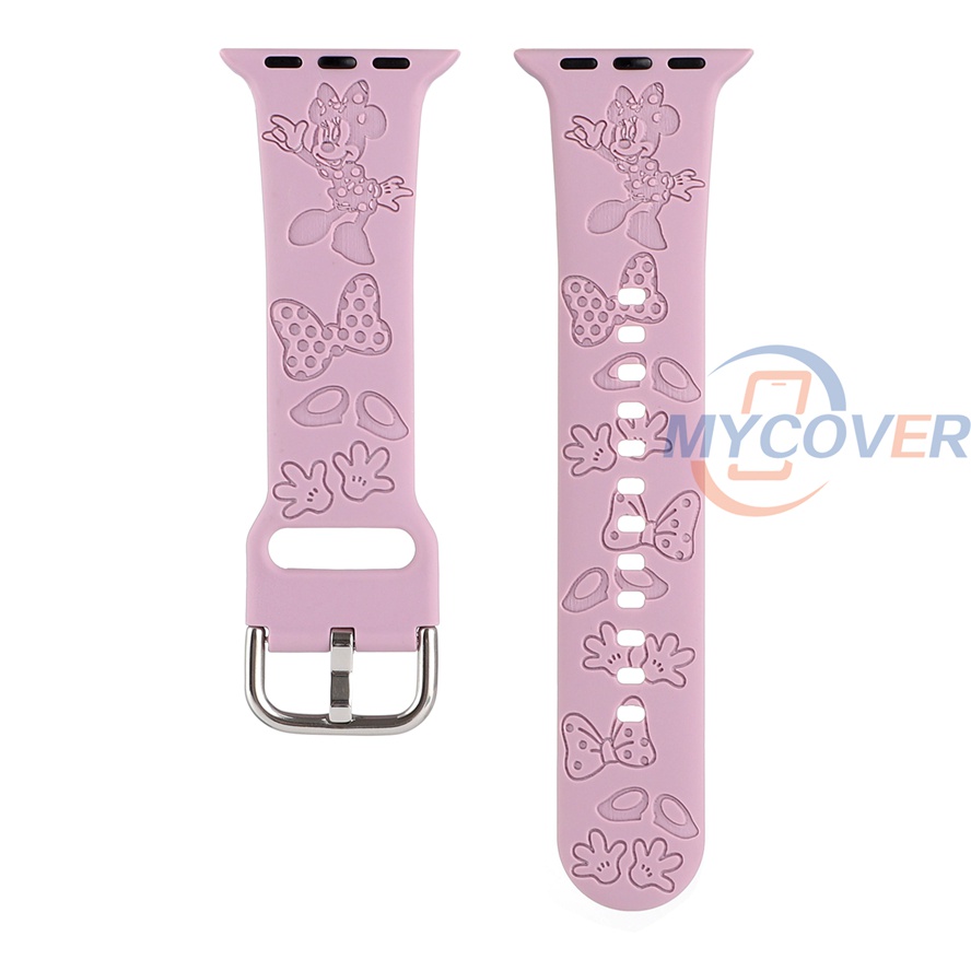 Dây Đeo Đồng Hồ Bằng Silicone Hình Chuột Hoạt Hình Cho Smart Watch Series 7 6 SE 5 4 3 2 1 Size 45mm 41mm 44mm 40mm 42mm 38mm