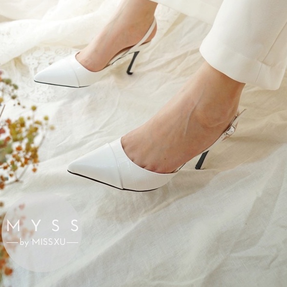Giày nữ mũi nhọn vá mũi 7cm quai sau gót  thời trang MYSS - CG195