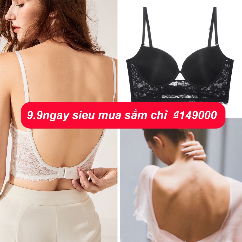 Áo ngực Varsbaby phối ren hở lưng nâng ngực quyến rũ cho nữ