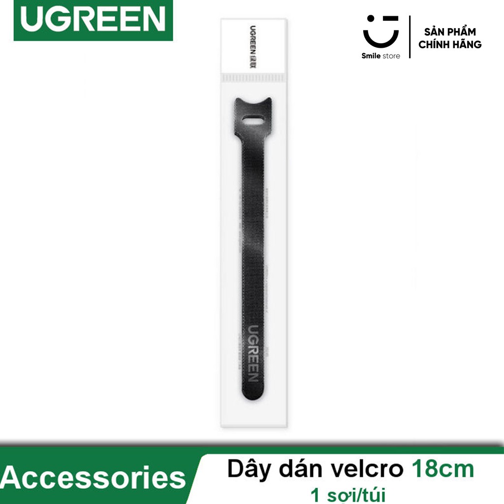 Dây Dán Tiện Lợi Velcro Làm Gọn Sạc, Tai Nghe, Cáp Máy Tính Dài 18cm UGREEN