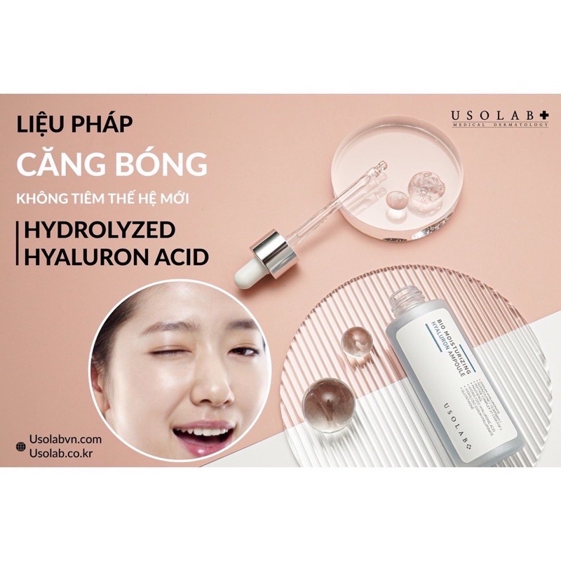 Tinh chất căng bóng HA thủy phân Usolab Bio Moisturizing Hyaluron Ampoule 50ml