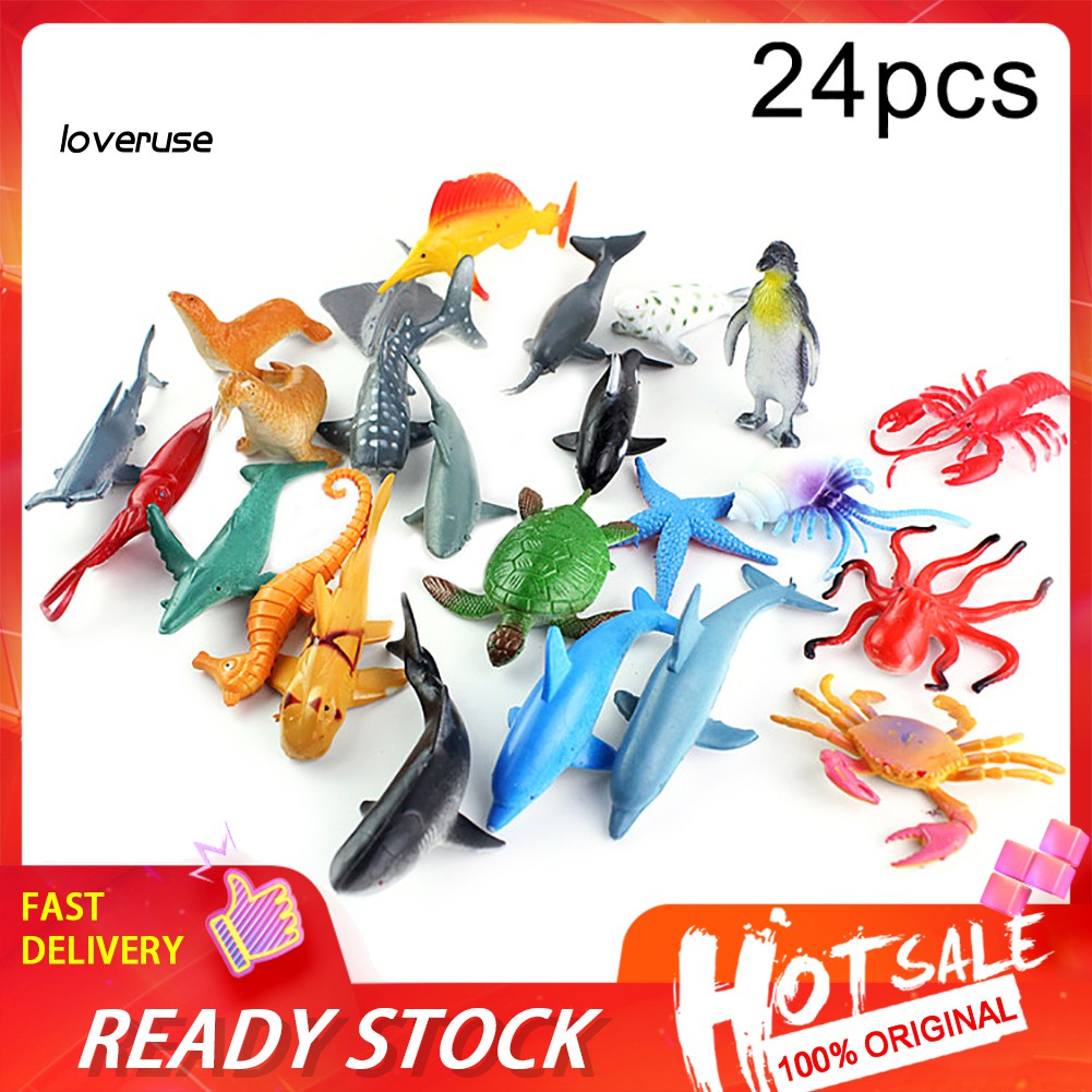 Set 24 Mô Hình Động Vật Biển Đồ Chơi Cho Bé