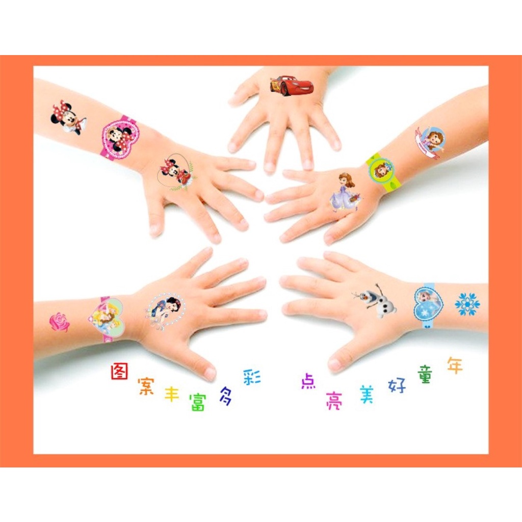 {Ngẫu nhiên hình} BỘ 4 TẤM HÌNH XĂM STICKER DÁN TẠM THỜI CHO BÉ - HOẠT HÌNH DISNEY - ELSA - CÔNG CHÚA - NHỆN