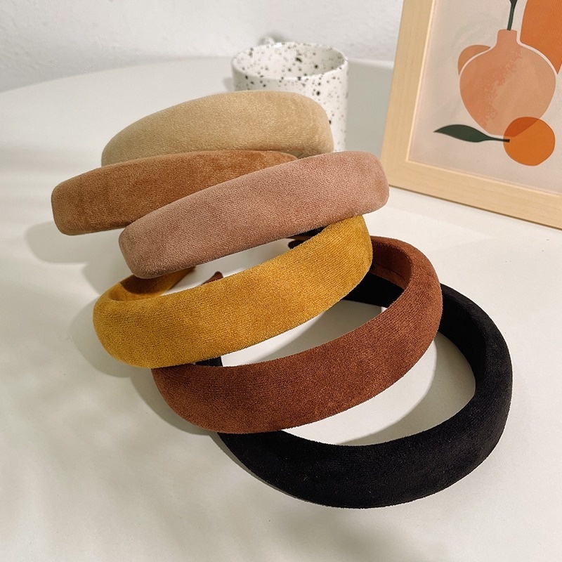 Băng đô vải màu trơn đơn giản thời trang mùa đông Hàn Quốc