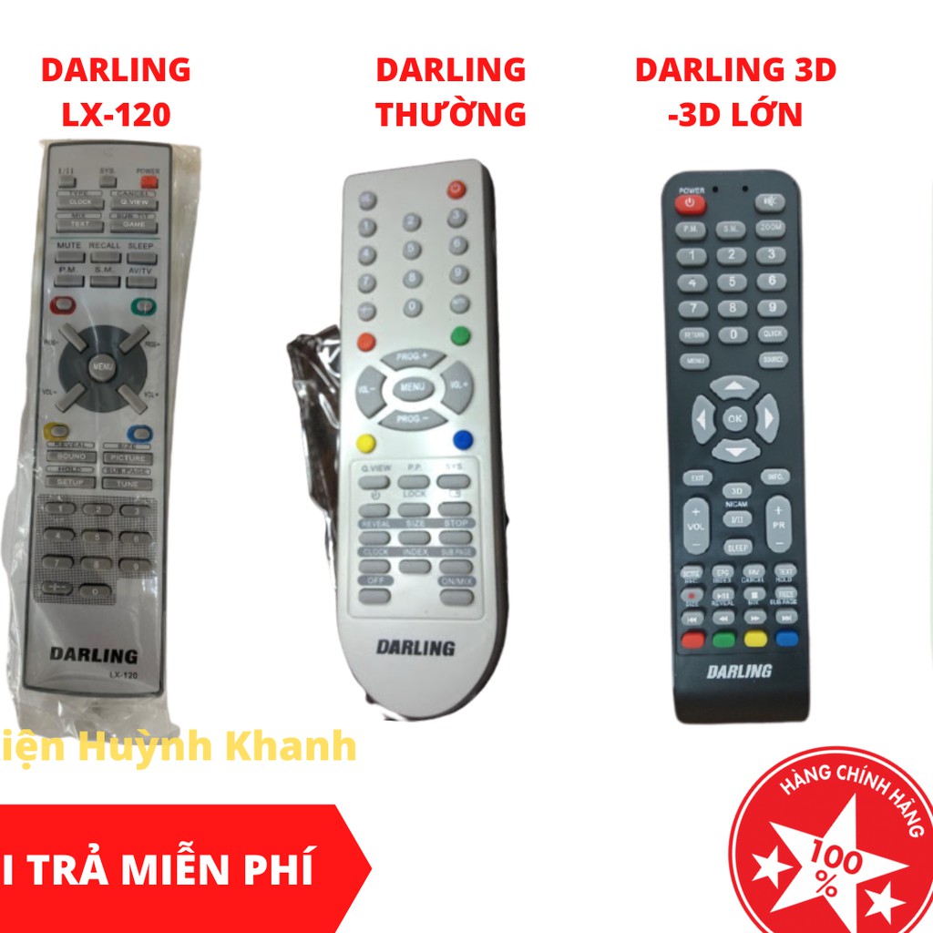 REMOTE ĐIỀU KHIỂN  TV DARLING CÁC LOẠI BỀN ĐẸP